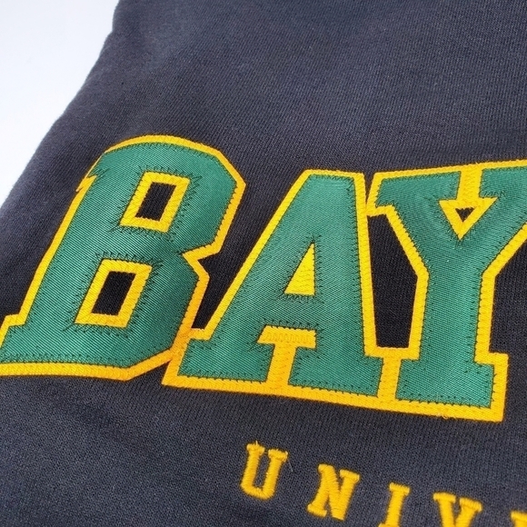 NWT CHAMPION BAYLOR UNIVERSITY BLACK HOODIE SWEATSHIRT UNISEX SMALL GREEN YELLOW - Picture 7 of 13